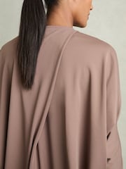 Reiss Mink Gracie Draped Jersey Midi Dress - Image 3 of 5