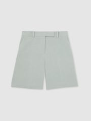 Reiss Blue Dalora Tailored Bermuda Shorts with Linen - Image 2 of 7