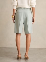 Reiss Blue Dalora Tailored Bermuda Shorts with Linen - Image 5 of 7