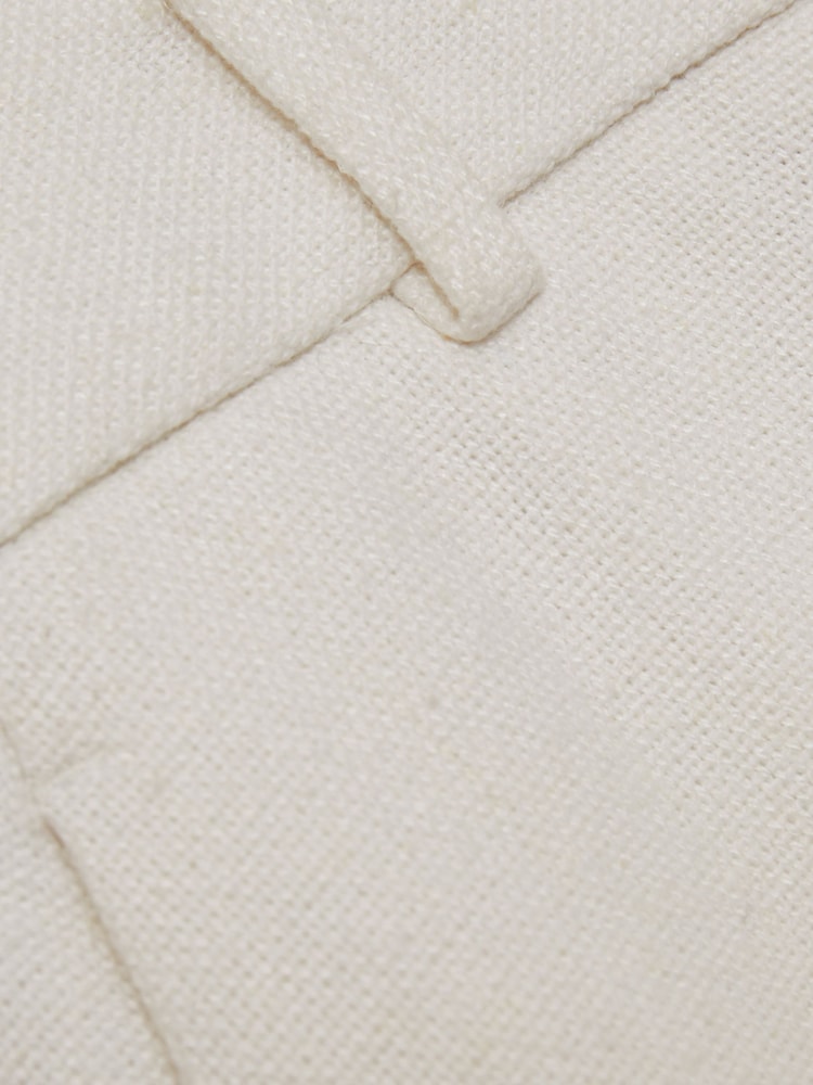 Reiss White Devon Linen-Blend Wide-Leg Trousers - Image 7 of 7