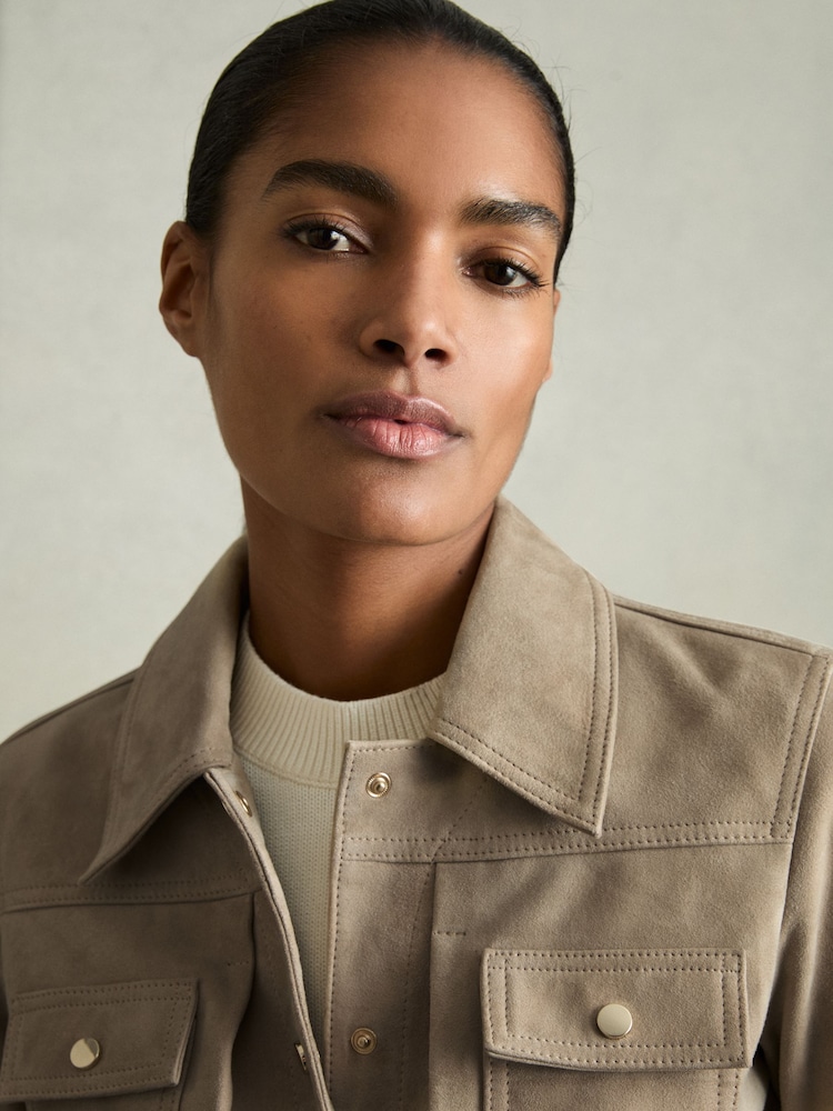 Reiss Conor Suede Trucker Jacket - Image 5 of 7