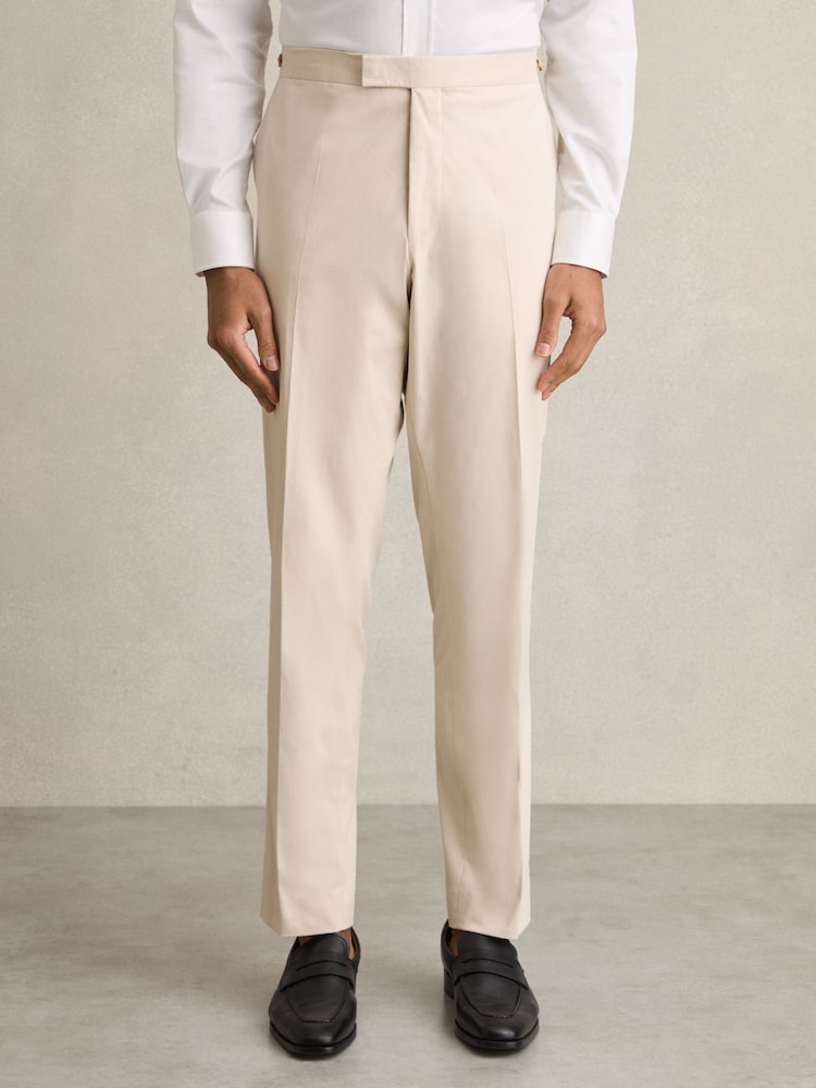 Reiss Stone Putney Cotton Slim-Fit Suit Trousers With Stretch - Image 3 of 7