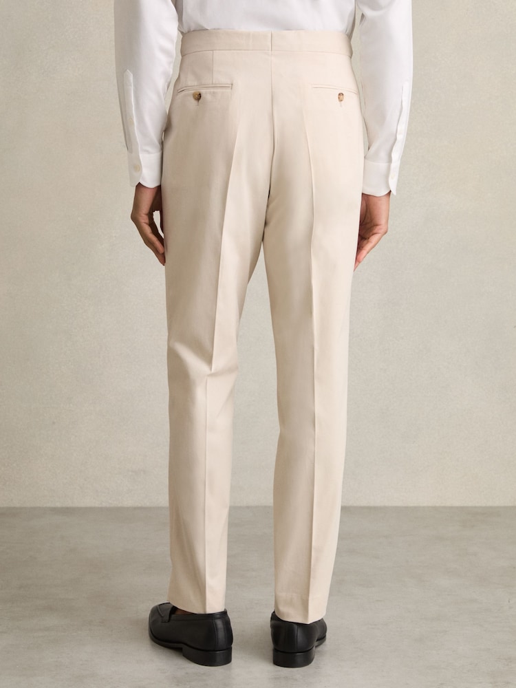 Reiss Stone Putney Cotton Slim-Fit Suit Trousers With Stretch - Image 6 of 7