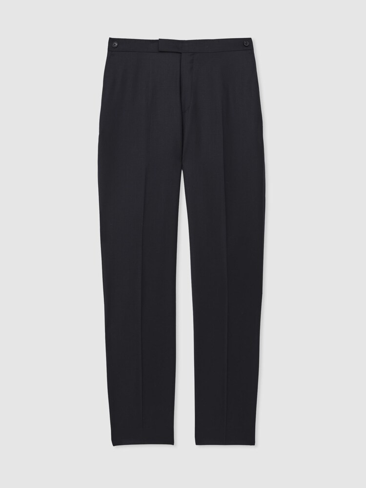 Reiss Navy Oscar Wool-Blend Suit Trousers - Image 2 of 8