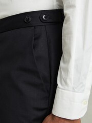 Reiss Navy Oscar Wool-Blend Suit Trousers - Image 5 of 8