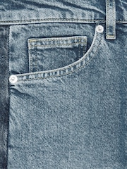 Reiss Light Blue Briar Wide-Leg Contrast-Panel Jeans - Image 7 of 7