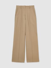 Reiss Sage Green Elyn Petite Wide-Leg Side-Zip Trousers - Image 2 of 8