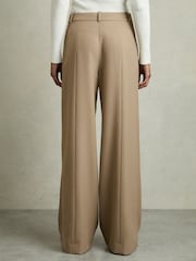 Reiss Sage Green Elyn Petite Wide-Leg Side-Zip Trousers - Image 6 of 8