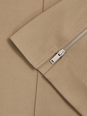 Reiss Sage Green Elyn Petite Wide-Leg Side-Zip Trousers - Image 7 of 8