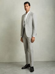 Однобортный пиджак в клетку Reiss Slice - Изображение 4 из 9