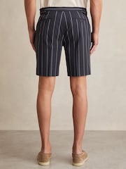 Reiss Navy Vine Striped Side-Adjuster Shorts - Image 5 of 6