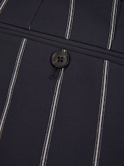 Reiss Navy Vine Striped Side-Adjuster Shorts - Image 6 of 6