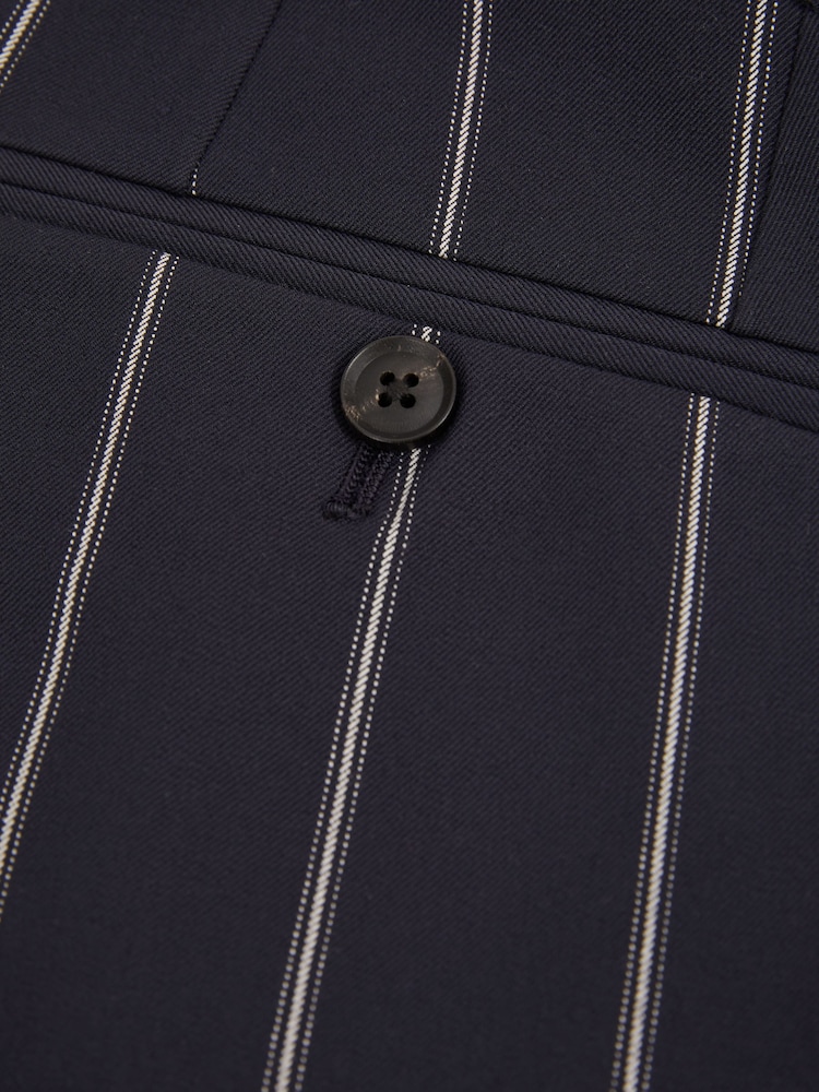 Reiss Navy Vine Striped Side-Adjuster Shorts - Image 6 of 6