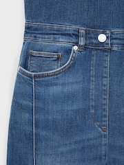 Reiss Indigo Rose Wide-Leg Racer-Back Denim Jumpsuit - Image 6 of 6