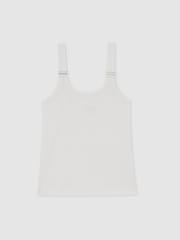 Reiss White Isabella Stretch-Cotton D-Ring Strap Vest - Image 2 of 6