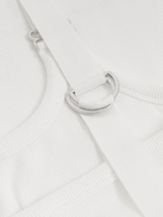 Reiss White Isabella Stretch-Cotton D-Ring Strap Vest - Image 6 of 6