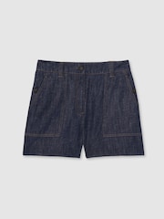 Reiss Indigo Ashby Linen Chambray Shorts - Image 2 of 5