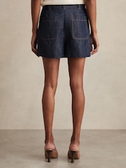 Reiss Indigo Ashby Linen Chambray Shorts - Image 6 of 7
