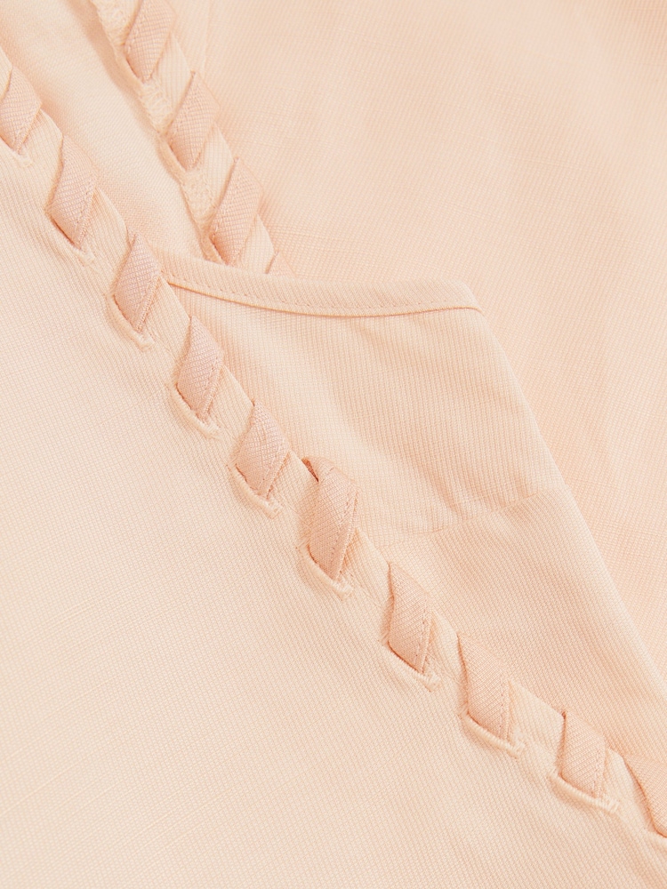 Reiss Peach Fawn Whipstitch Sleeveless Shift Dress - Image 6 of 6
