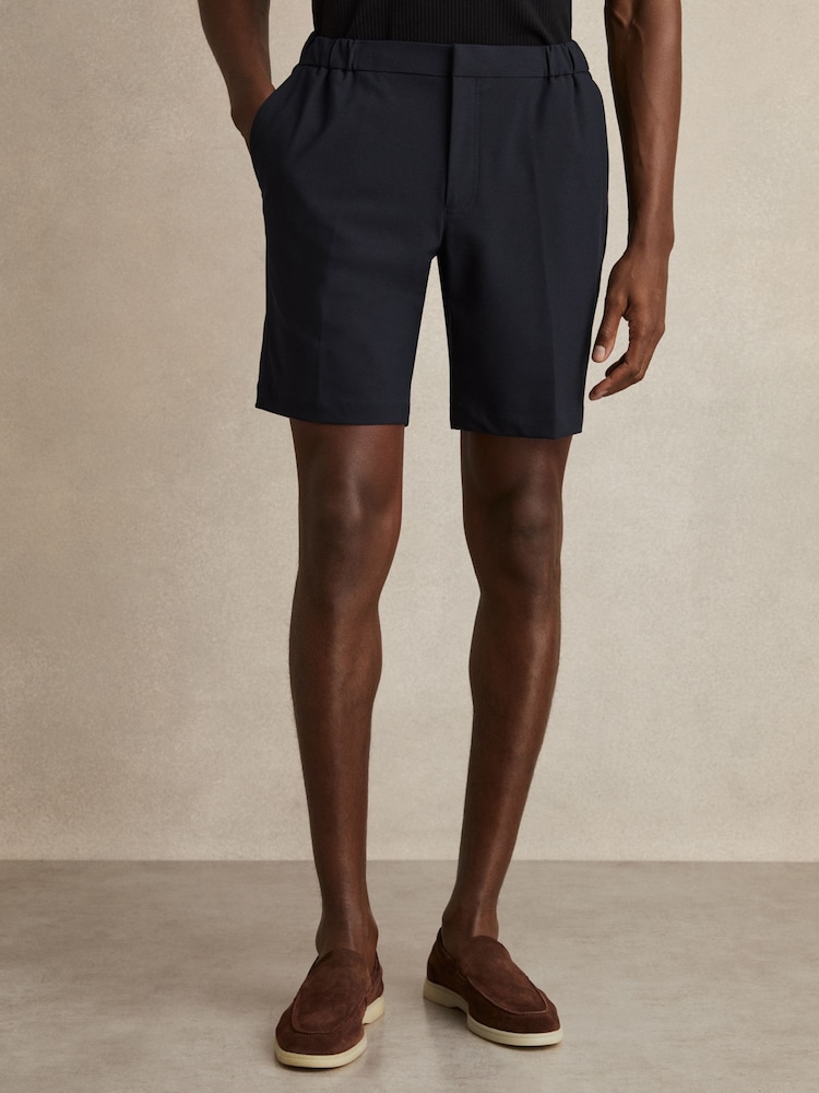 Reiss Navy Deck Drawstring Chino Shorts - Image 3 of 6