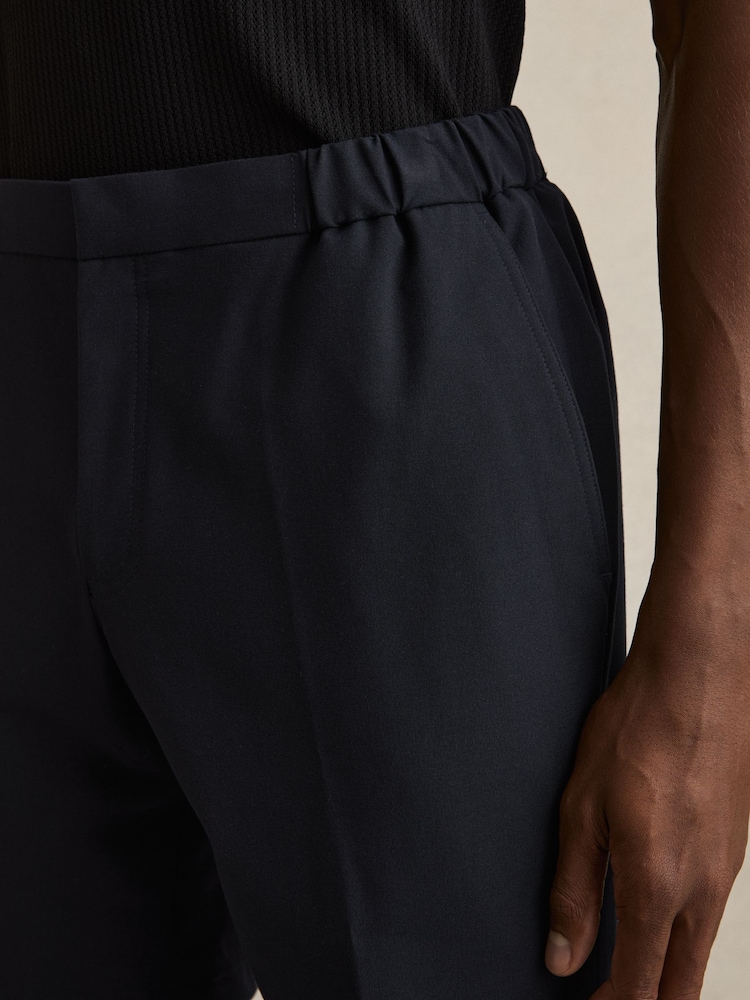 Reiss Navy Deck Drawstring Chino Shorts - Image 4 of 6