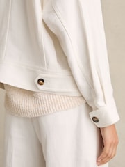 Reiss White Isla Linen-Blend Twin-Pocket Jacket - Image 5 of 7