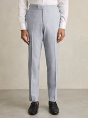 Reiss Soft Blue Belmont Slim-Fit Suit Trousers With Wool - Image 3 of 7