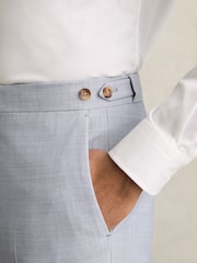 Reiss Soft Blue Belmont Slim-Fit Suit Trousers With Wool - Image 5 of 7
