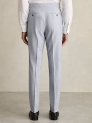 Reiss Soft Blue Belmont Slim-Fit Suit Trousers With Wool - Image 6 of 7