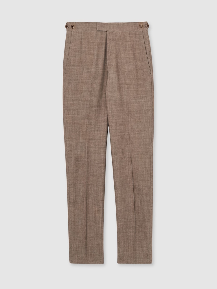 Reiss Brown Belmont Slim-Fit Suit Trousers With Wool - Image 2 of 7