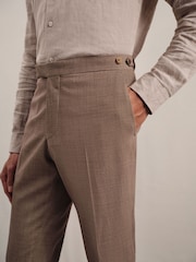Reiss Brown Belmont Slim-Fit Suit Trousers With Wool - Image 3 of 7