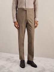 Reiss Brown Belmont Slim-Fit Suit Trousers With Wool - Image 5 of 7