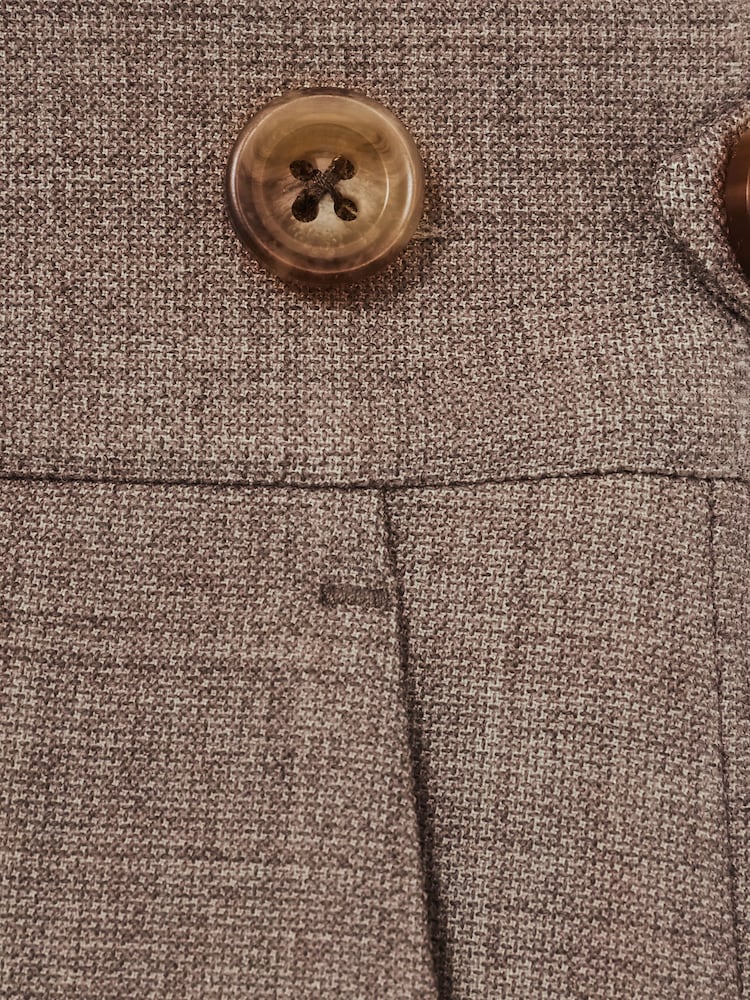 Reiss Brown Belmont Slim-Fit Suit Trousers With Wool - Image 7 of 7
