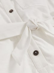 Reiss Ivory Zoe 4-9 yrs Cotton-Linen Belted Playsuit - Image 5 of 5