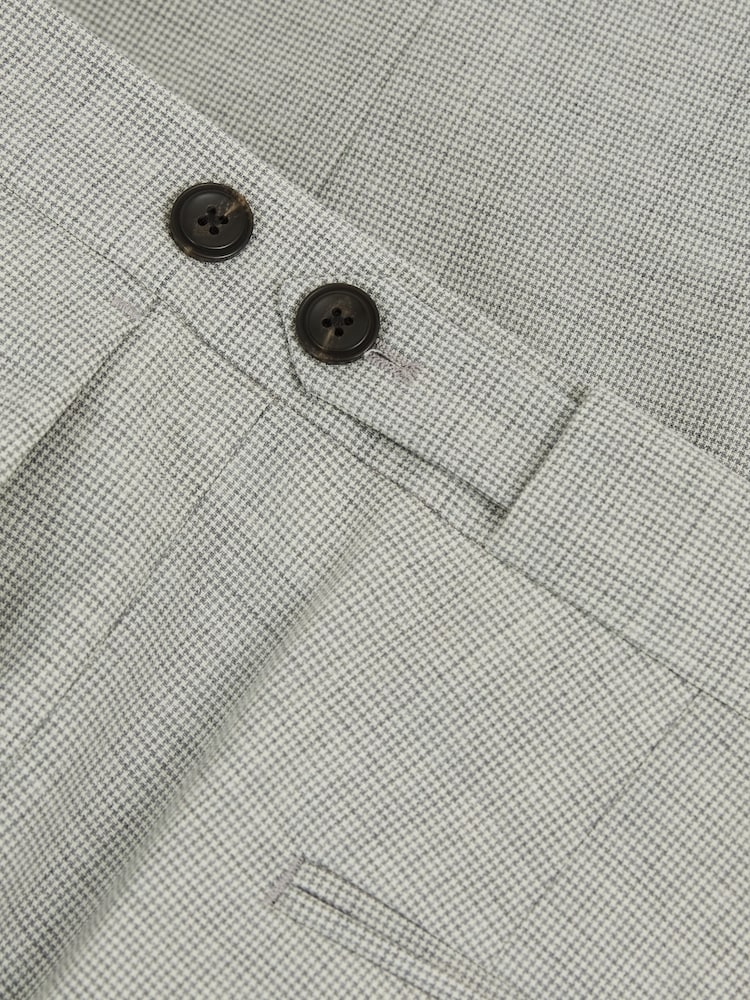 Reiss Grey Slice Puppytooth-Check Suit Trousers Slim-Fit - Image 8 of 9