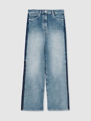 Reiss מכנסי ג'ינס בגזרה רחבה עם פאנל במראה מנוגד, דגם Briar - תמונה 2 מתוך 7