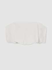 Reiss Ivory Safiyya Cotton-Blend Bandeau Puffball Top - Image 2 of 6