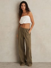 Reiss Ivory Safiyya Cotton-Blend Bandeau Puffball Top - Image 3 of 6