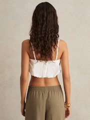 Reiss Ivory Safiyya Cotton-Blend Bandeau Puffball Top - Image 4 of 6
