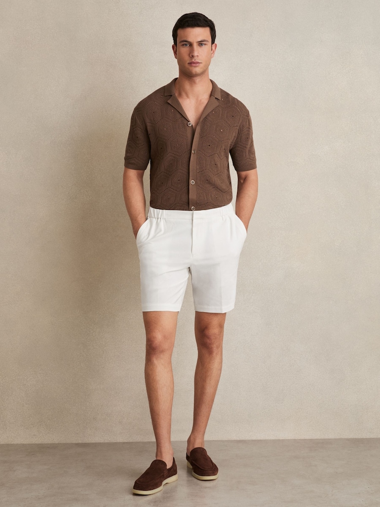 Blanco - Reiss Deck Drawstring Chino Shorts - Imagen 1 de 6 Blanco - Reiss Deck Drawstring Chino Shorts - Imagen 1 de 6