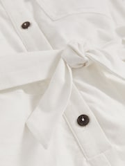 Reiss Ivory Zoe 13-14 yrs Cotton-Linen Belted Playsuit - Image 4 of 4