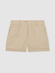 Reiss Neutral Ashby Linen Shorts - Image 2 of 6