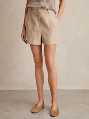 Reiss Neutral Ashby Linen Shorts - Image 3 of 6