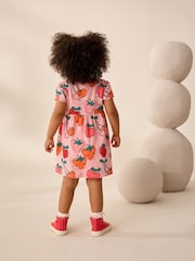 Strawberry Pink Short Sleeve Jersey Summer Dress (3mths-7yrs) - Image 2 of 8