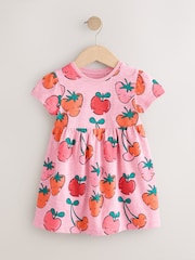 Strawberry Pink Short Sleeve Jersey Summer Dress (3mths-7yrs) - Image 4 of 8