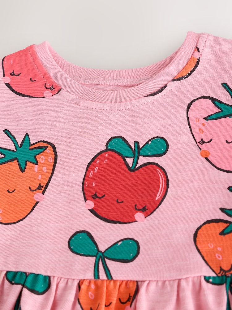 Strawberry Pink Short Sleeve Jersey Summer Dress (3mths-7yrs) - Image 6 of 8