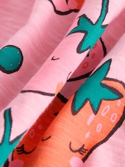 Strawberry Pink Short Sleeve Jersey Summer Dress (3mths-7yrs) - Image 8 of 8