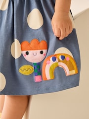 Navy Character Short Sleeve Jersey Summer Dress (3mths-7yrs) - Image 3 of 7