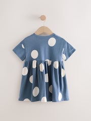 Navy Character Short Sleeve Jersey Summer Dress (3mths-7yrs) - Image 4 of 7