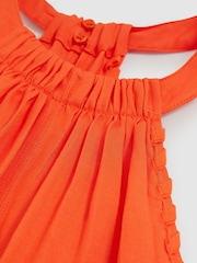 Reiss Red Erika Whipstitch Halterneck Midi Dress - Image 6 of 6